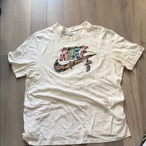 Nike Cream T-Shirt with Artistic Logo